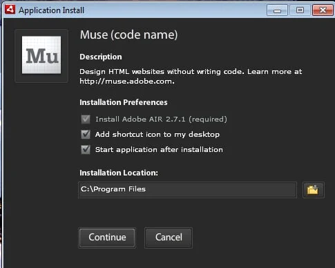 Adobe Muse Installer 2