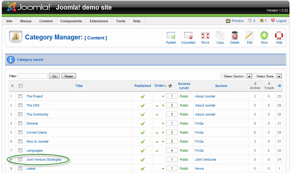 newcategorylisted