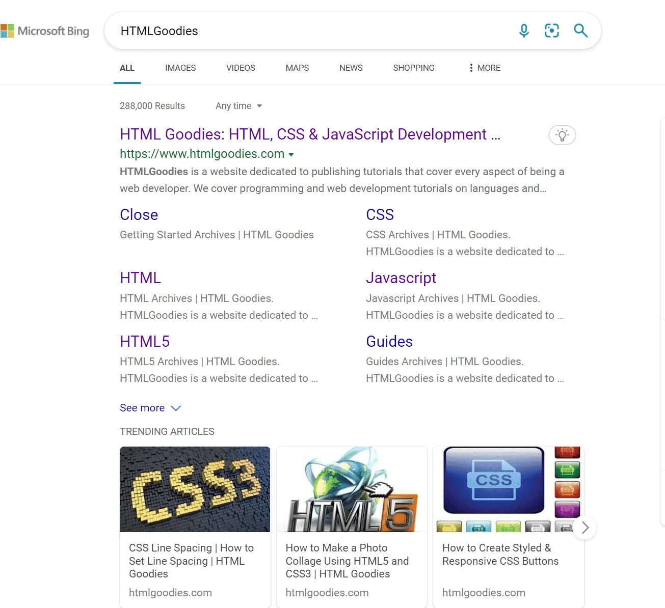 Bing SERP