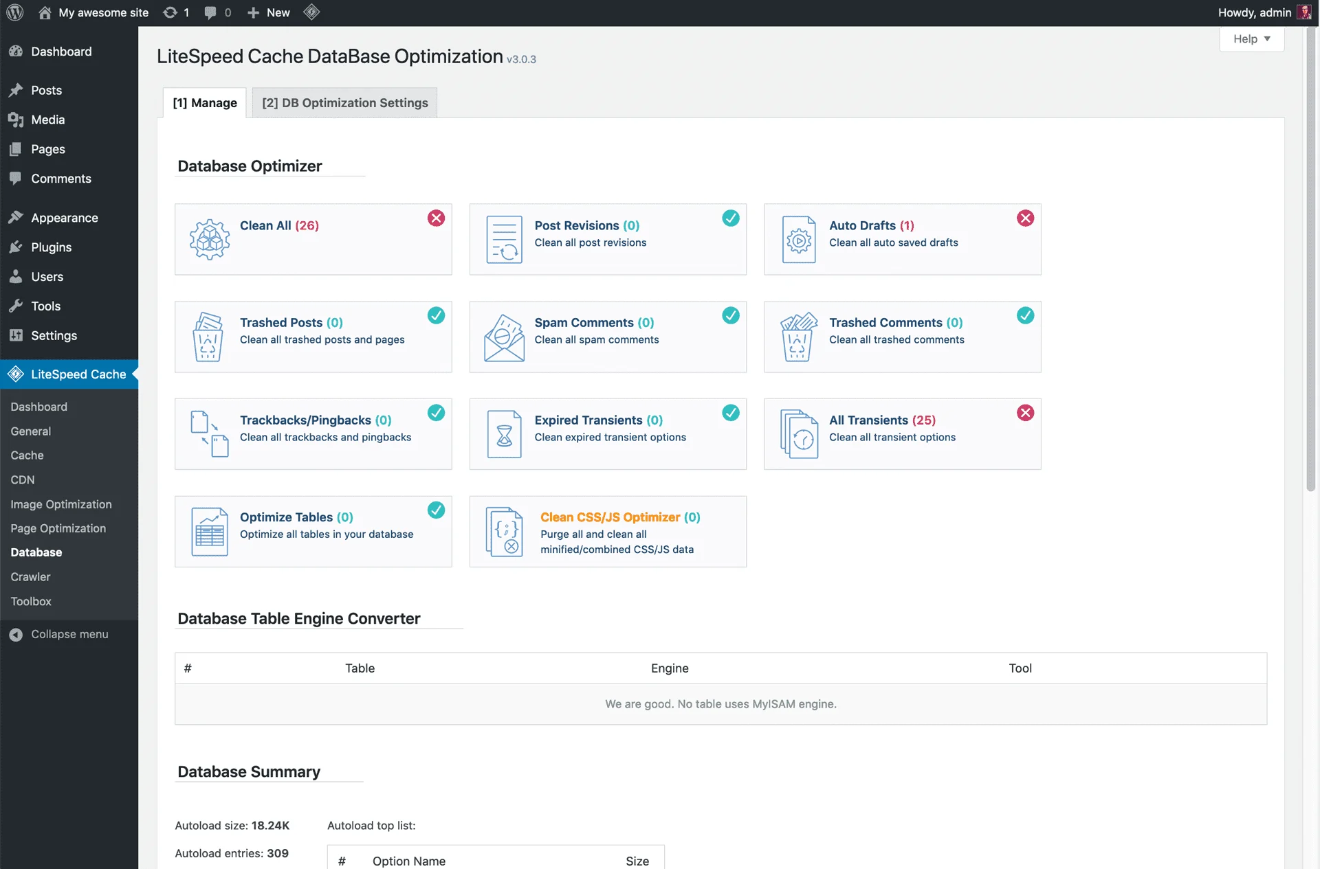 LiteSpeed Cache WP Plugin