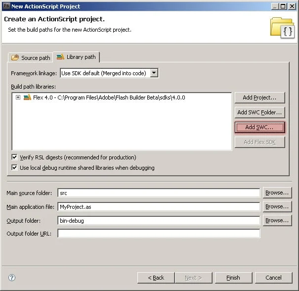 Using Movieclips in Flash Builder - Step 7
