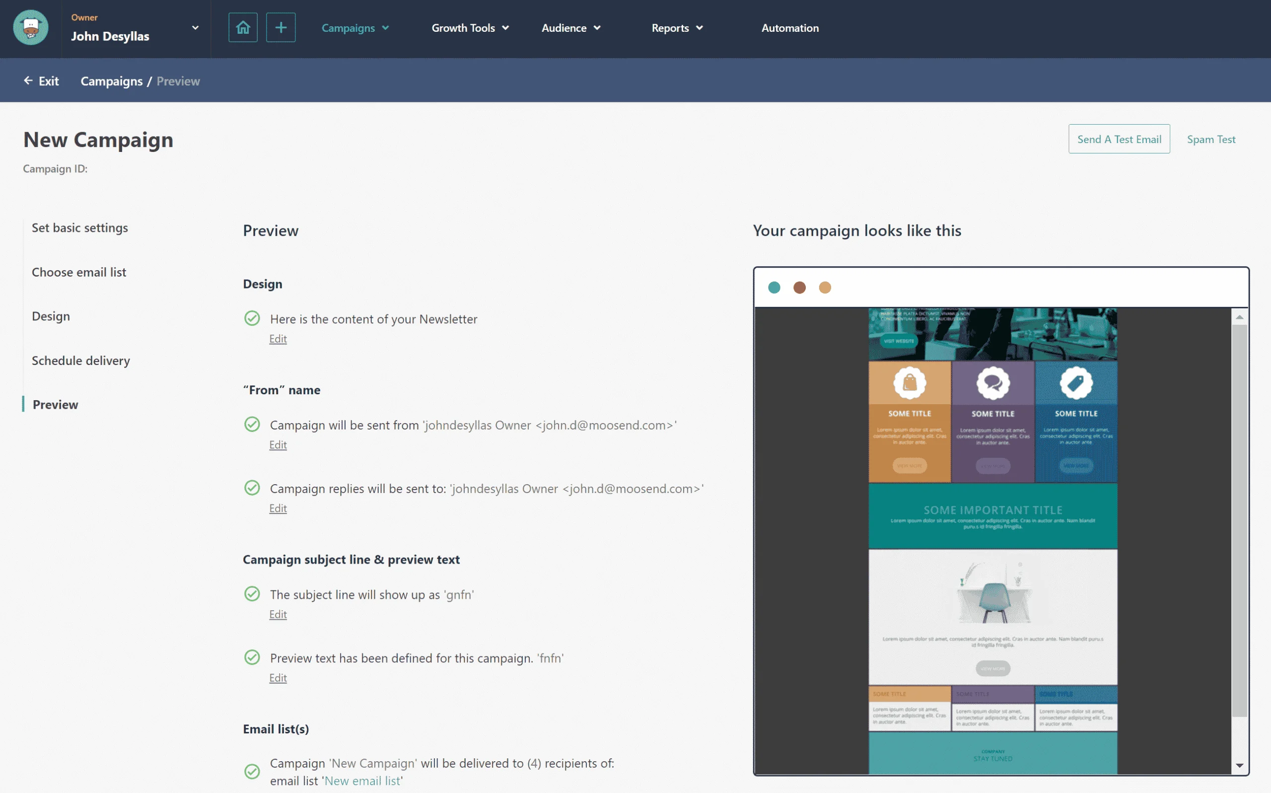 Moosend SEO Tool