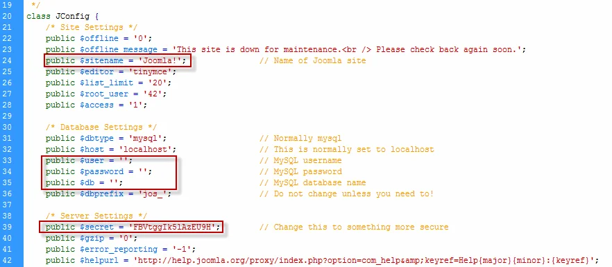 Configure settings